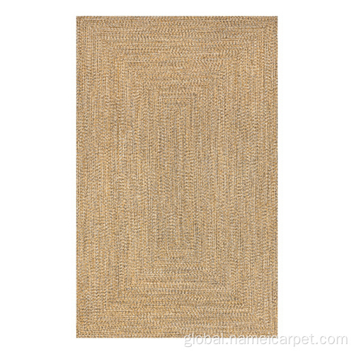 Patio Rug Large polypropylene braided woven brown outdoor patio floor rug Manufactory